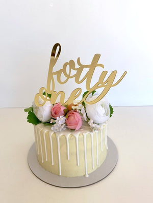 Acrylic Gold Mirror 'forty one' Birthday Cake Topper