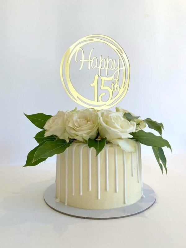 Gold Glitter 15th Anniversary Cake TopperHappy 15th | Ubuy Vietnam