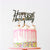 Acrylic Gold Mirror 'Happy 35th Anniversary' Cake Topper