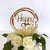 Acrylic Gold Geometric Circle Happy 37th birthday Cake Topper