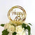 Acrylic Gold Geometric Circle Happy 42nd Cake Topper
