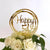 Acrylic Gold Geometric 'Happy 51st' birthday Cake Topper