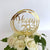Acrylic Gold Geometric Circle Happy 72nd birthday Cake Topper