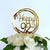 Acrylic Gold Mirror Happy 92nd Birthday Geometric Circle Cake Topper