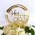 Acrylic Gold 'Happy 93rd' Geometric circle birthday Cake Topper