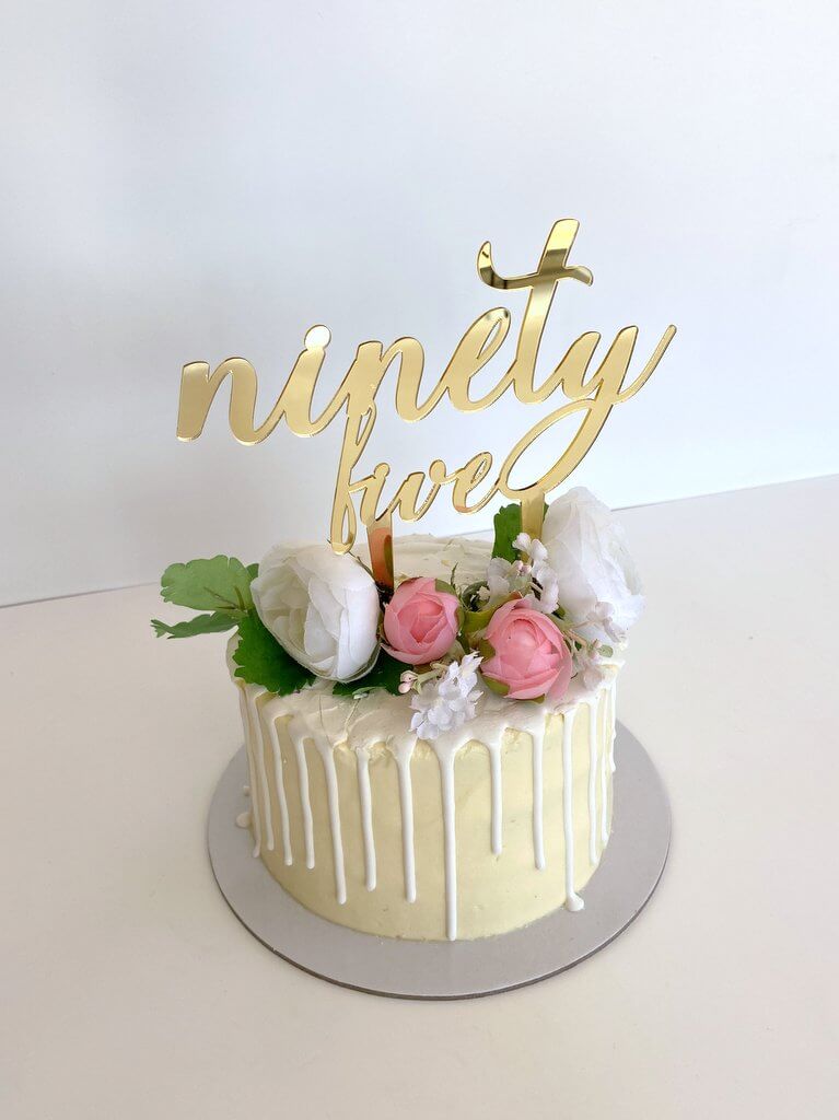 Acrylic Gold Mirror 'ninety five' Birthday Cake Topper