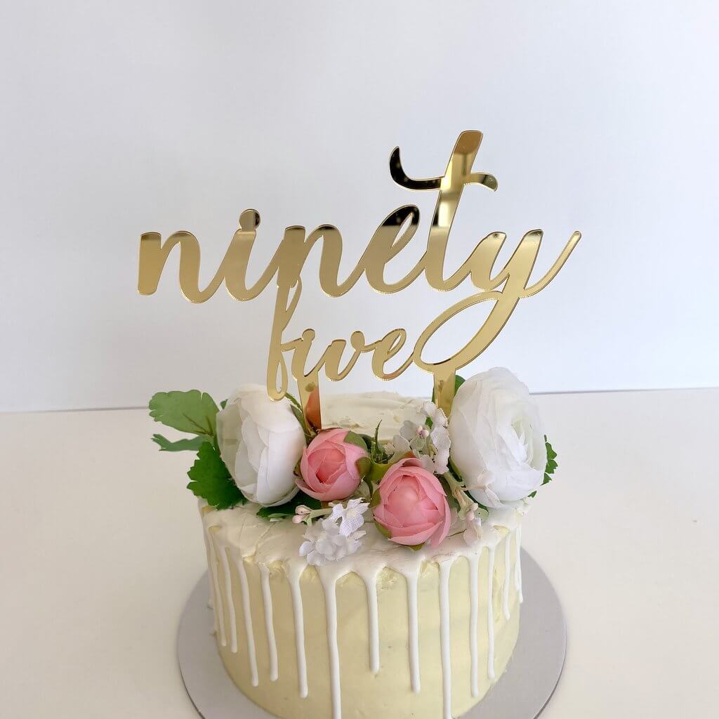 Acrylic Gold Mirror 'ninety five' Birthday Cake Topper