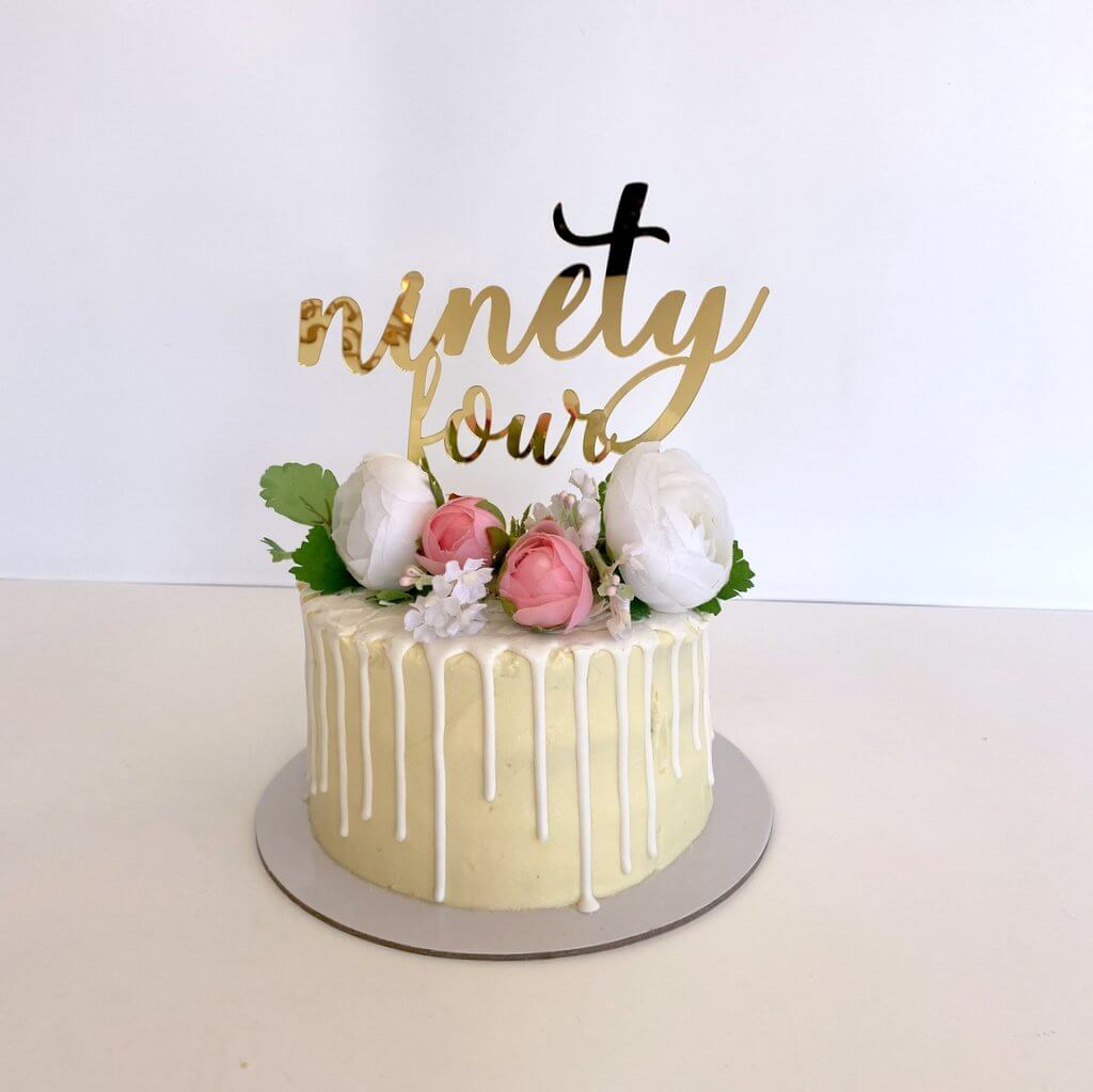 Acrylic Gold Mirror 'ninety four' Birthday Cake Topper