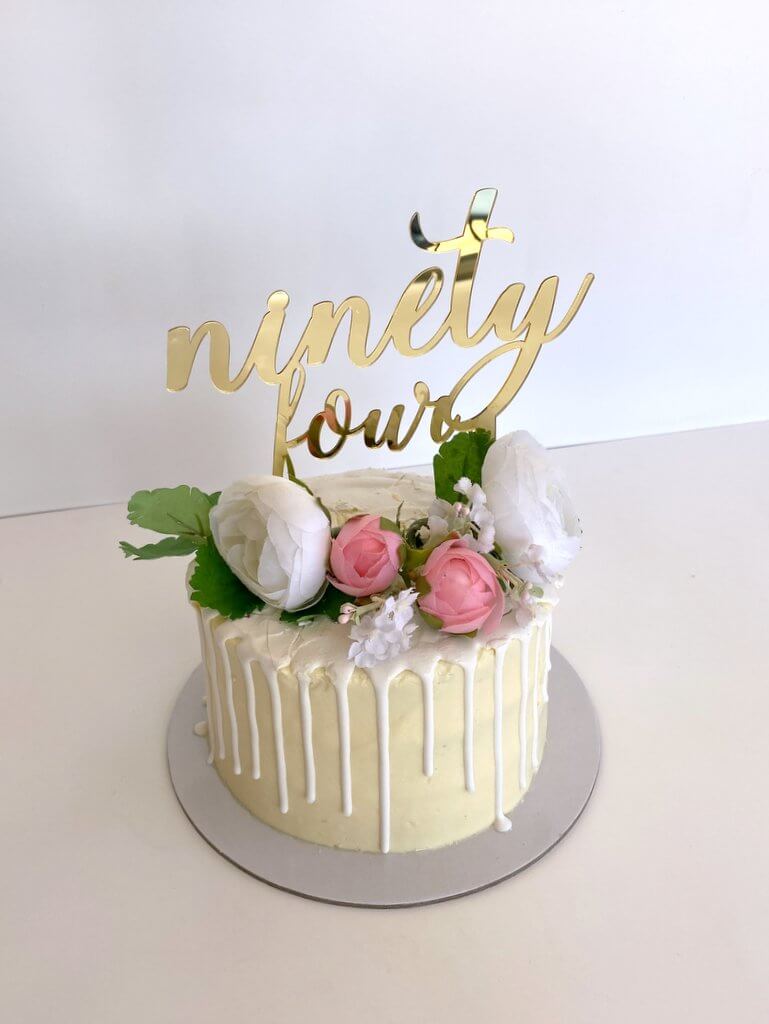 Acrylic Gold Mirror 'ninety four' Birthday Cake Topper