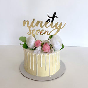 Acrylic Gold Mirror 'ninety seven' Birthday Cake Topper