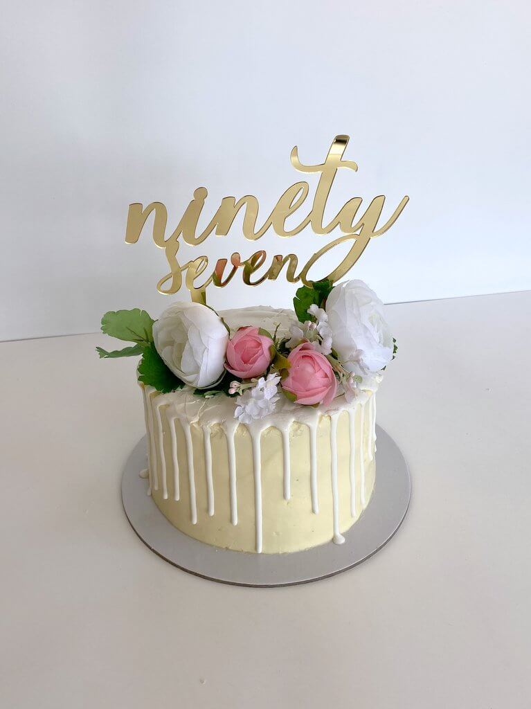 Acrylic Gold Mirror 'ninety seven' Birthday Cake Topper