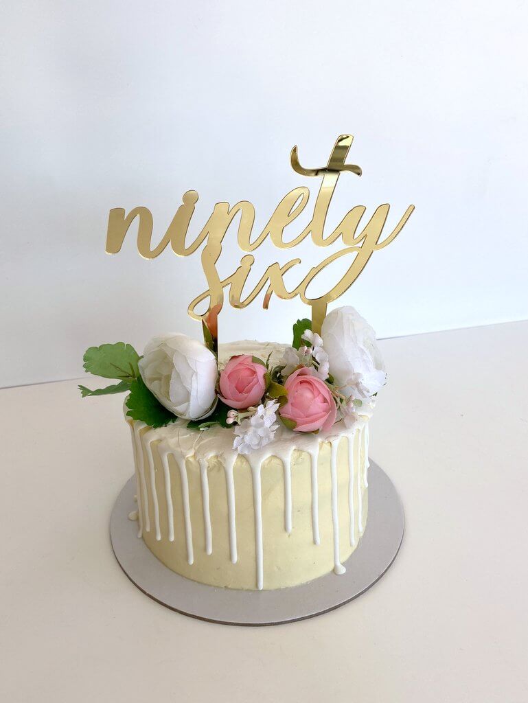 Acrylic Gold Mirror 'ninety six' Birthday Cake Topper