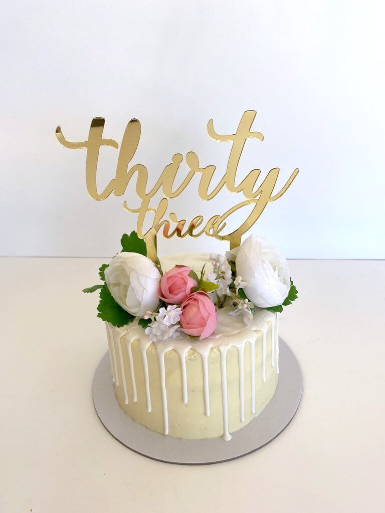 21st Birthday Gold Acrylic Cake Topper, Party Decorations