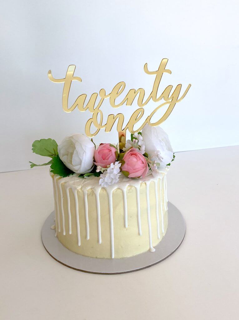 21st Birthday Layer Cake - Classy Girl Cupcakes