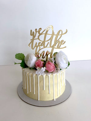 Gold Mirror Acrylic We Tied The Knot Wedding Cake Topper - Bridal Shower, Engagement Cake Decorations