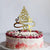 Gold Mirror Acrylic Christmas Tree Cake Topper Merry Xmas Cake Decorations