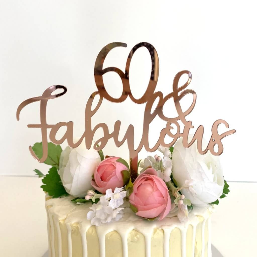 60th Birthday Cake Topper Blue Glittering Cake Decoration Happy Birthday |  Fruugo NO