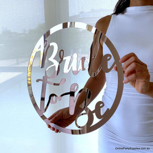 Online Party Supplies Australia acrylic rose gold mirror Bride To Be hoop Bridal Hanging Wall Sign - Wedding Centrepiece Decorations