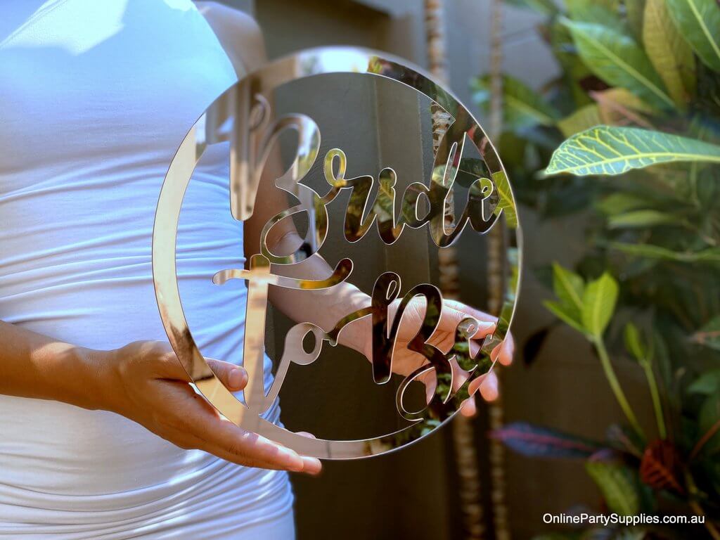 Online Party Supplies Australia acrylic rose gold mirror Bride To Be hoop Bridal Hanging Wall Sign - Wedding Centrepiece Decorations