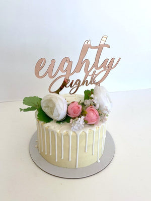Acrylic Rose Gold Mirror 'eighty eight' Birthday Cake Topper