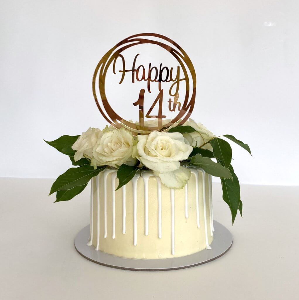Number 14 Birthday Cake - Decorated Cake by Maria Cazarez - CakesDecor