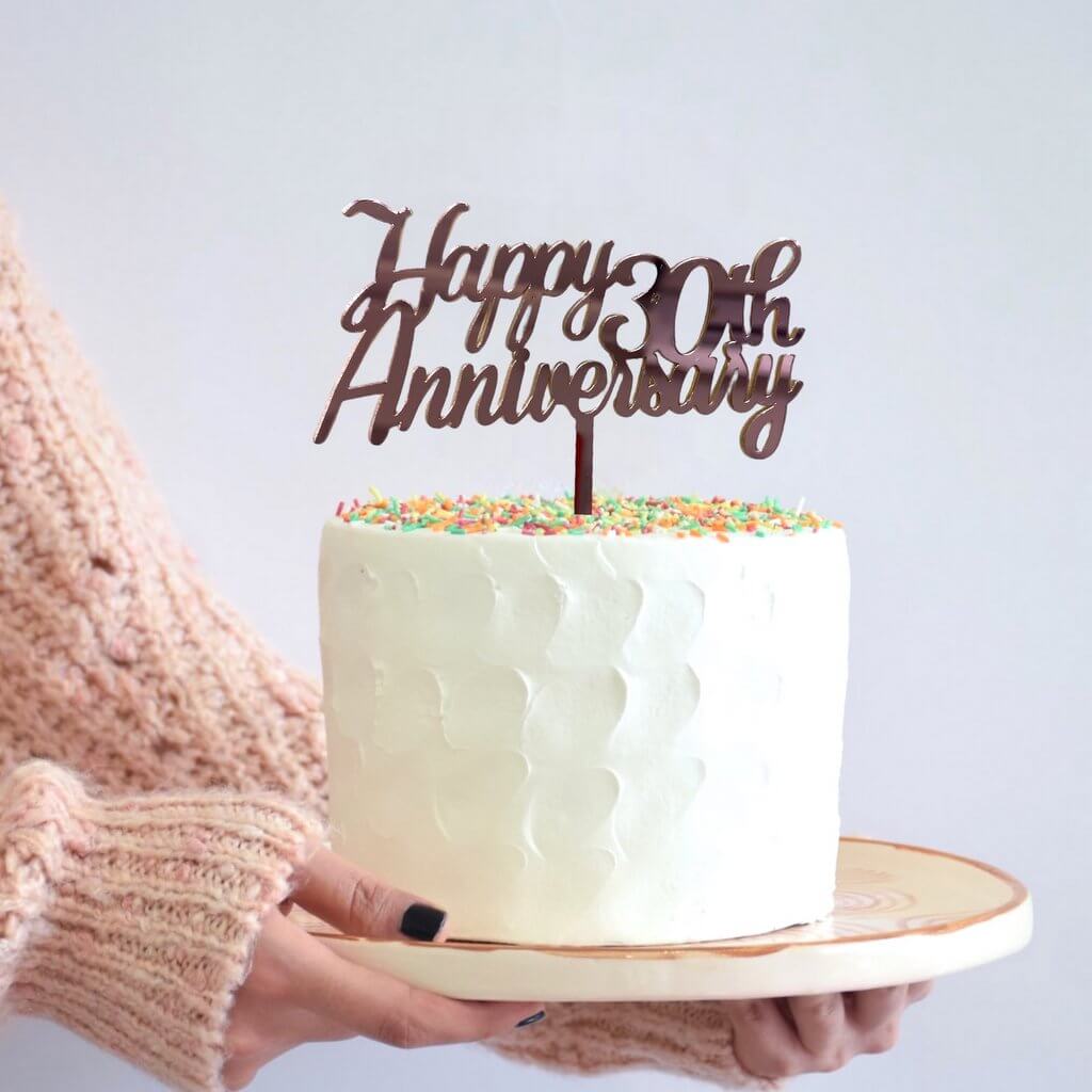 Amazon.com: Felezon Rose Gold Happy 30th Anniversary Cake Topper, 30th  Anniversary Party Decorations, Cheers to 30 Years, 30th Anniversary Cake  Decor : Grocery & Gourmet Food