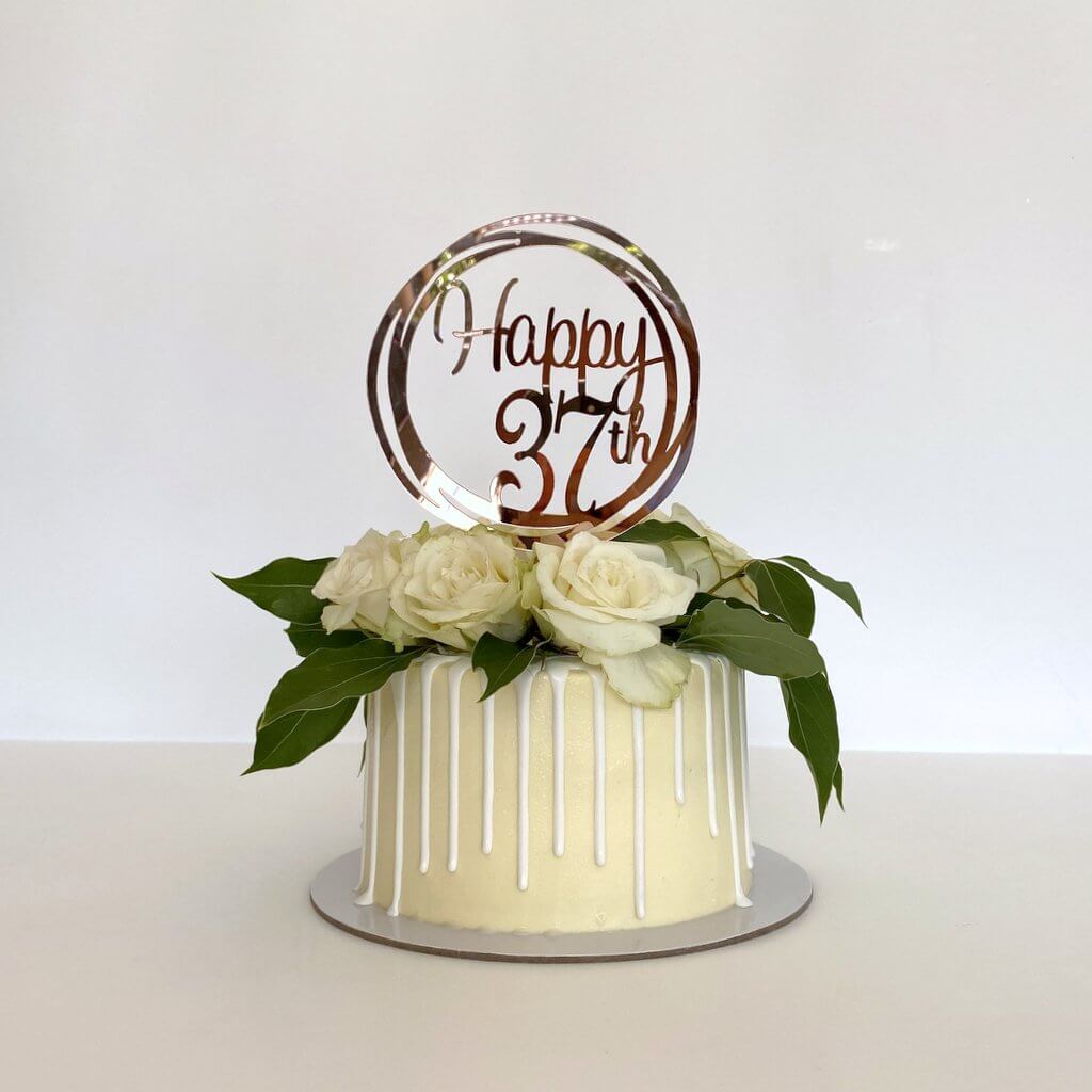 Amazon.com: Gold Glitter Happy 37th Anniversary Cake Topper for Wedding  Anniversary/Anniversary Party/Happy Birthday Party Decorations : Grocery &  Gourmet Food