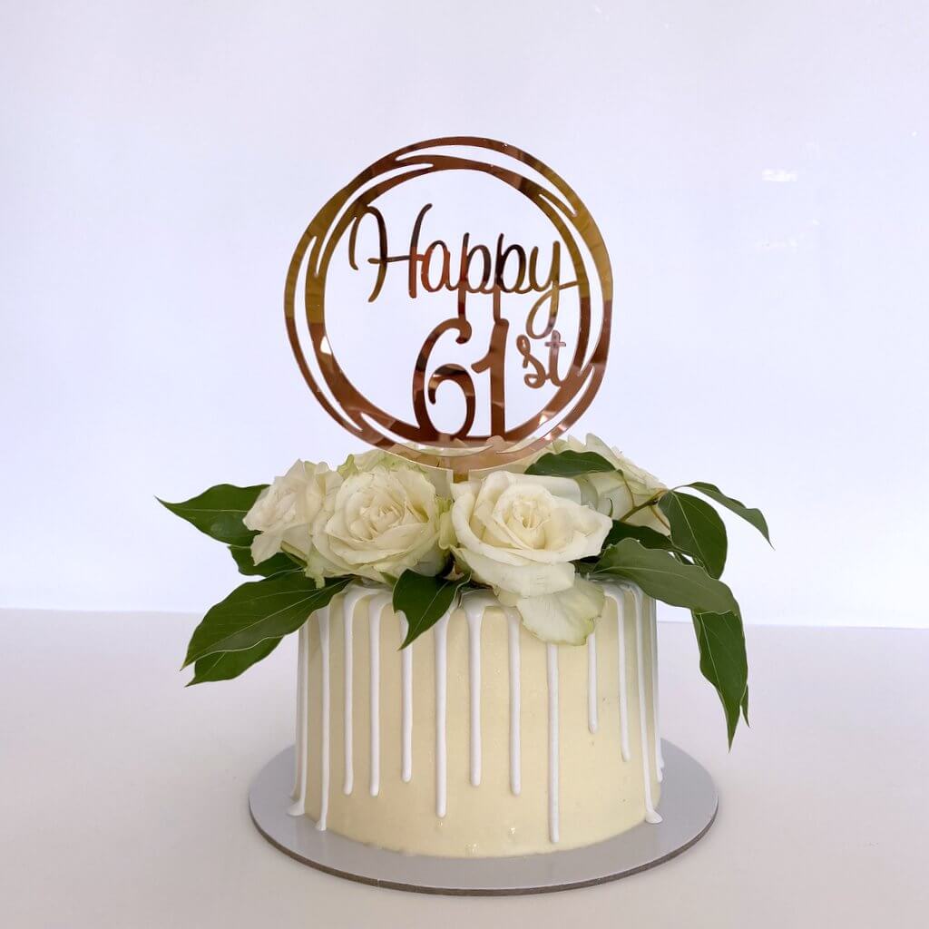 Amazon.com: 61 & Fabulous Cake Topper, Happy 61st Birthday Party Decoration  Supplies Photo Booth Props, 61 & Fabulous Lady Cake Decor - Purple Glitter  : Grocery & Gourmet Food