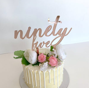 Acrylic Rose Gold Mirror 'ninety five' Birthday Cake Topper