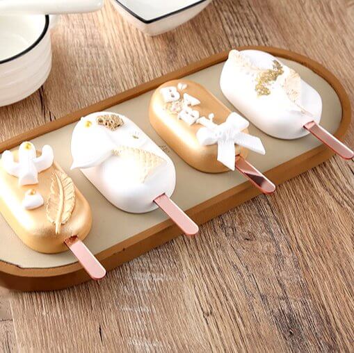 Acrylic Rose Gold Mirror Cakesicle Sticks 10pk