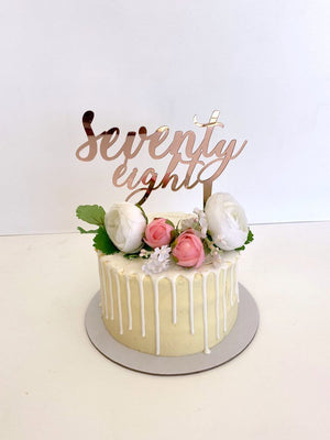 Acrylic Rose Gold Mirror 'seventy eight' Birthday Cake Topper