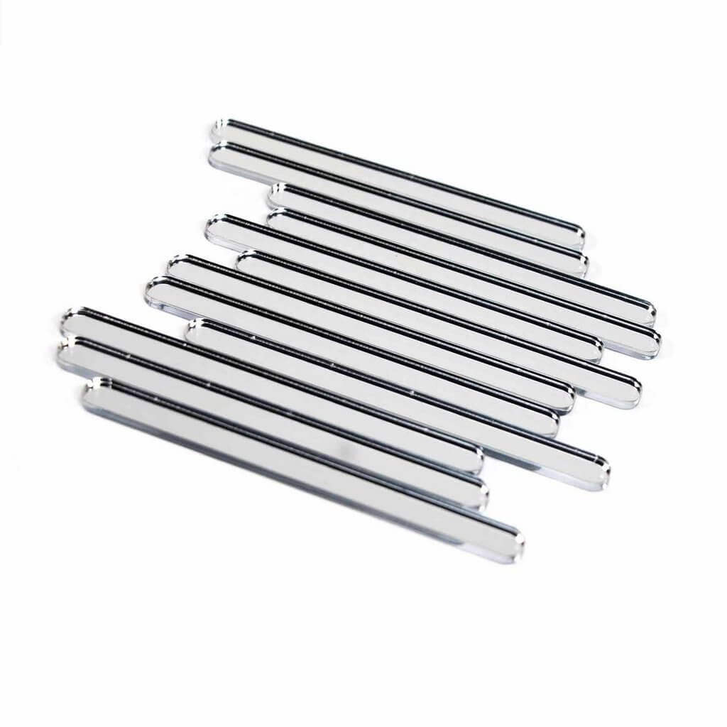 Acrylic Silver Mirror Cakesicle Stick 10 Pack