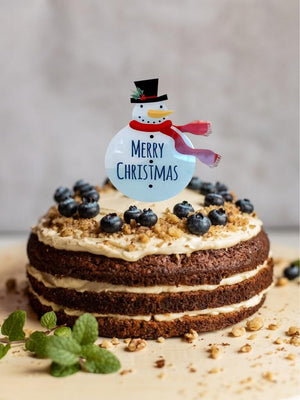 Acrylic Snowman Merry Christmas Cake Topper