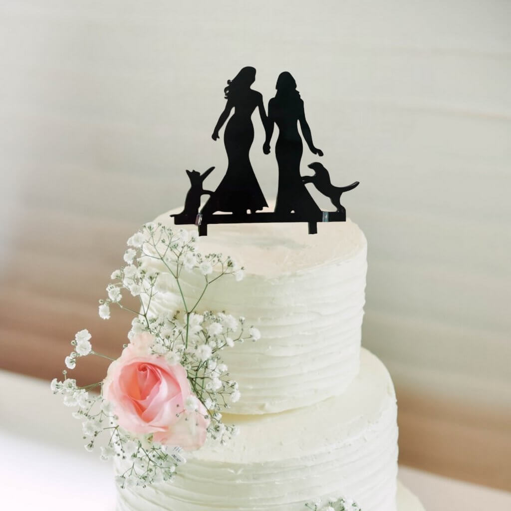 Wedding Cake Topper Clear Acrylic Floral Personalized Cake - Etsy UK