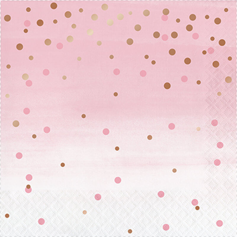 Amscan Rose Gold Foil 'Rose All day' polka confetti dots Lunch Napkins