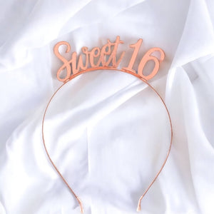 Amscan Elegant Sixteen Blush 'Sweet 16' Rose Gold Metal Headband