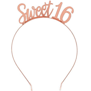 Amscan Elegant Sixteen Blush 'Sweet 16' Rose Gold Metal Headband