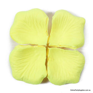 Artificial Light Yellow Lemon Silk Rose Petals