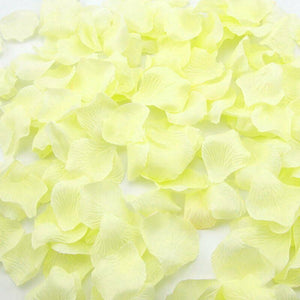 Artificial Light Yellow Lemon Silk Rose Petals