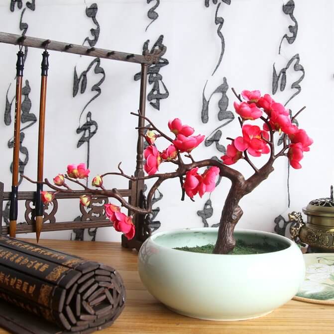 Artificial Cherry Blossom Flower Branches - Hot Pink