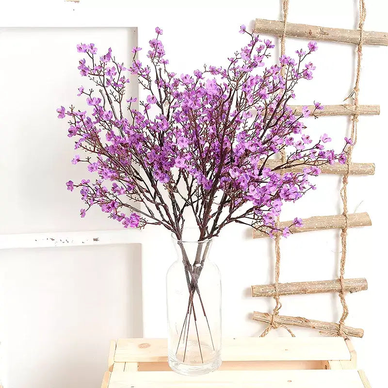 Artificial Cherry Blossom Flower Branches - Purple