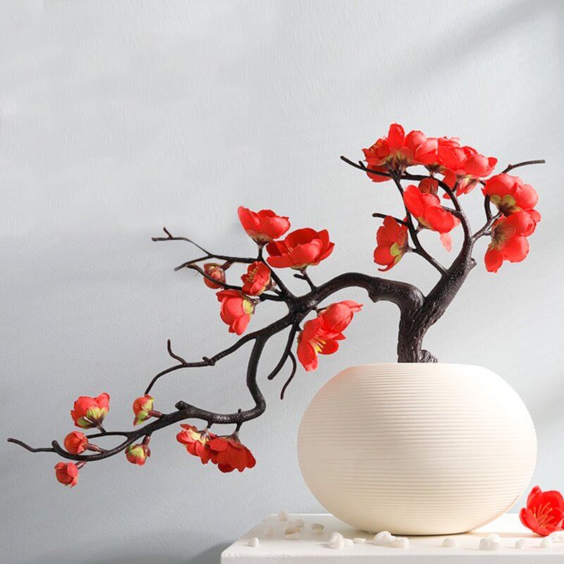 Artificial Cherry Blossom Flower Branches - Red - CB1