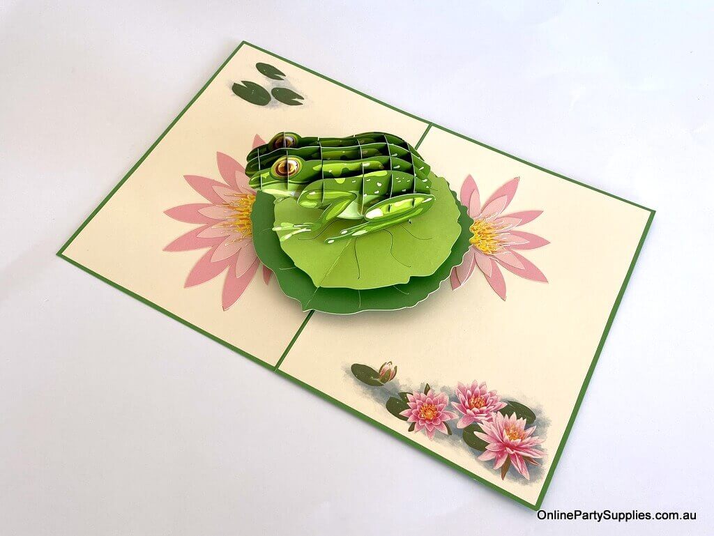 Australian Green Tree Frog Pop Up Card - Green Cover