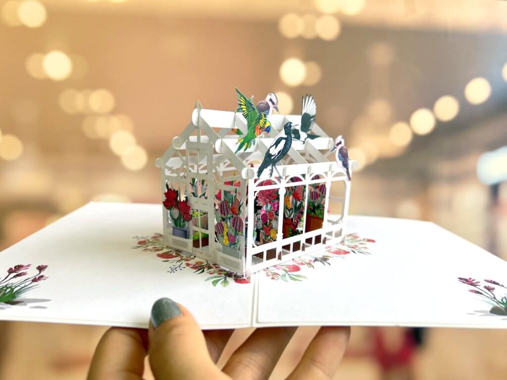 Australian Native Greenhouse Garden & Birds Pop Up Card