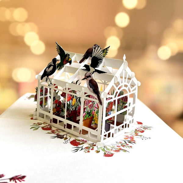 Australian Native Greenhouse Garden & Birds Pop Up Card - Image 3