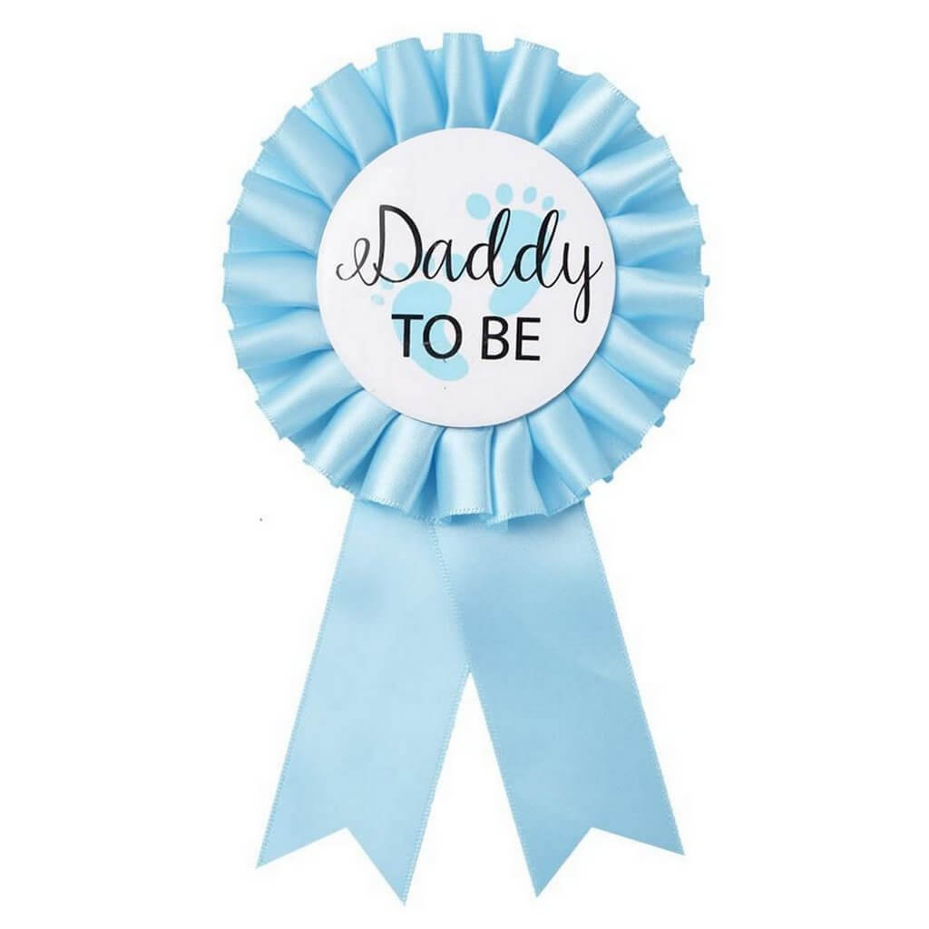 Baby Blue Daddy To Be Tinplate Ribbon Badge