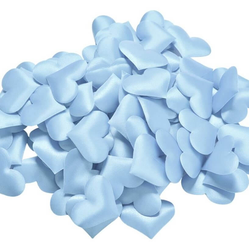 Heart Fabric Confetti Table Scatters - Baby Blue