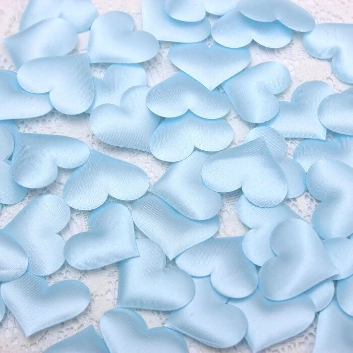 Heart Fabric Confetti Table Scatters - Baby Blue