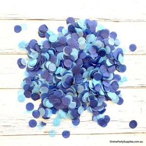 20g Round Circle Tissue Paper Party Confetti Table Scatters - Navy Blue & Baby Blue