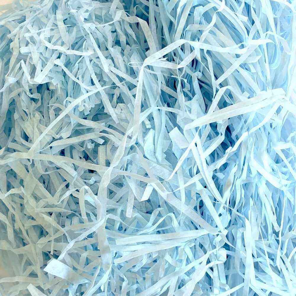 Coloured Shredded Tissue Paper 50g Bag - Baby Blue